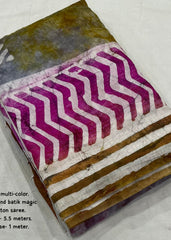 Pure chanderi spray batik saree. Pure chanderi spray batik saree.