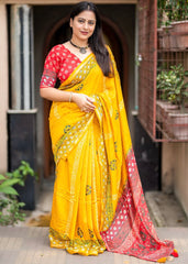Pure ajrakh hand block saree. Pure ajrakh hand block saree.