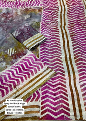 Pure chanderi spray batik saree. Pure chanderi spray batik saree.
