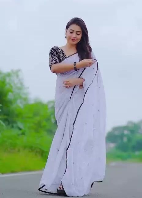 Georgette kalamkari style saree.