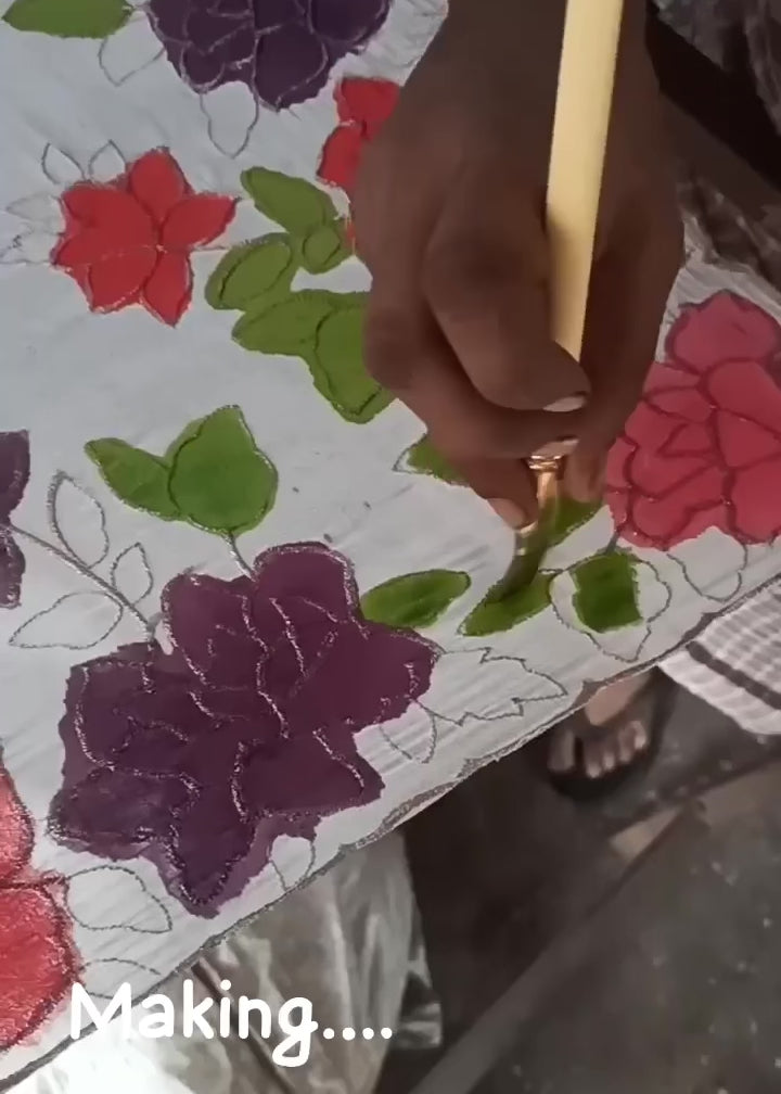 Manipuri georgette hand painted saree.