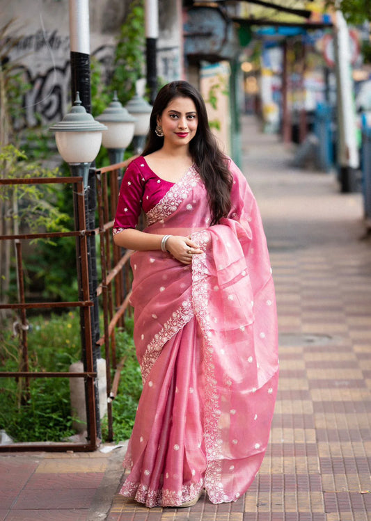 heavy embroidery sarees