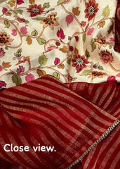 Organza georgette zari leheriya