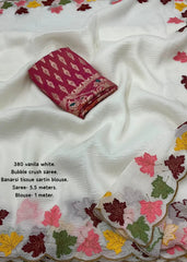 Vanilla crush maple leaf saree.