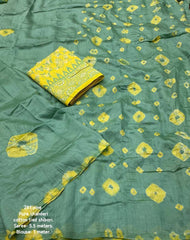 Pure chanderi tye & dye saree.