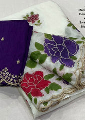 Manipuri georgette hand painted saree.