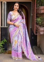 Pure chanderi spray batik saree.