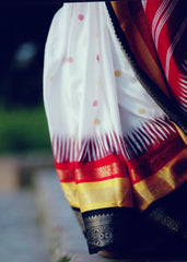White dolla printed saree.