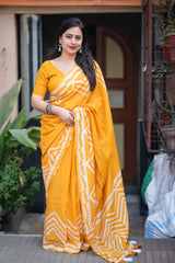 Pure batik chanderi saree.