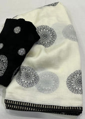 Manipuri georgette embroidery saree.
