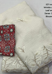 Ivory white crush saree.
