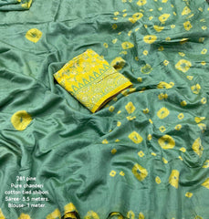 Pure chanderi tye & dye saree.