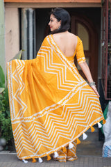 Pure batik chanderi saree.