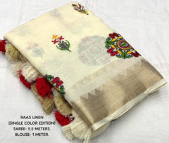 Worli embroidery linen saree.