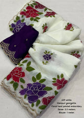 Manipuri georgette hand painted saree.