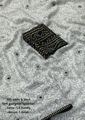 Georgette kalamkari style saree.