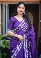 Pure batik chanderi saree.