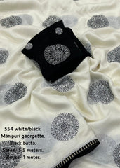Manipuri georgette embroidery saree.