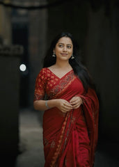 Pure ajrakh hand work saree.