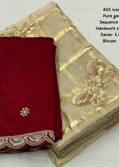 Pure georgette butterfly saree.