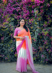 Pure chiffon saree.