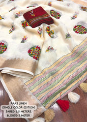 Worli embroidery linen saree.