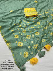Pure chanderi tye & dye saree.