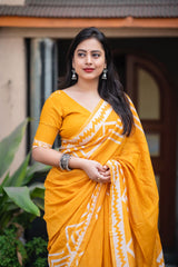 Pure batik chanderi saree.