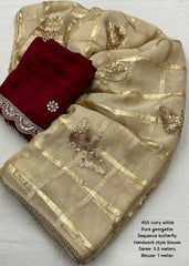 Pure georgette butterfly saree.