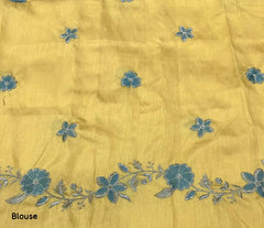 Blue paper crush saree.