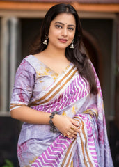 Pure chanderi spray batik saree.