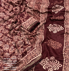 Pure chanderi ajrakh saree