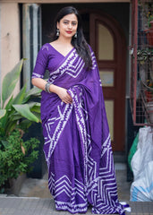 Pure batik chanderi saree.
