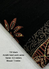 Pure ajrakh handwork saree.
