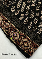 Pure ajrakh handwork saree.