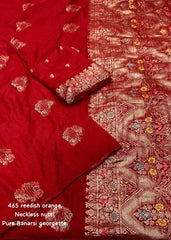 Sindoor red pure georgette crape saree.