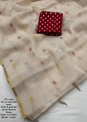 Soft linen woven saree.