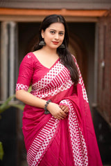 Pure chanderi batik saree.